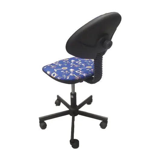 Кресло детское КР09Л, без подлокотников, синее с рисунком, КР01.00.09Л-111, фото 2