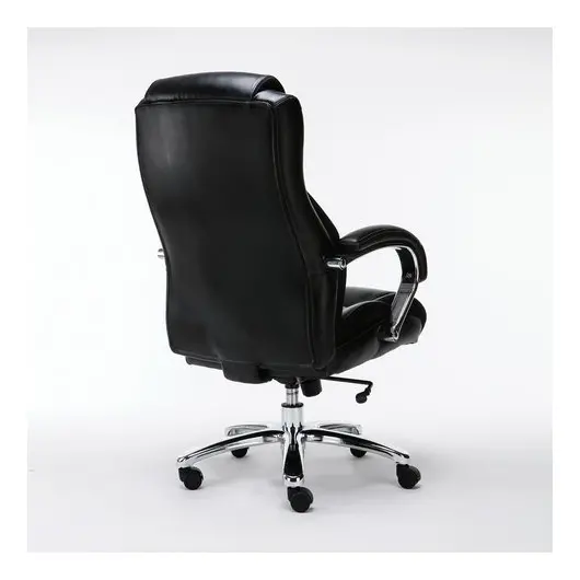 Кресло офисное BRABIX PREMIUM &quot;Status HD-003&quot;, нагрузка до 250 кг, рециклированная кожа, хром, черное, 531821, фото 4