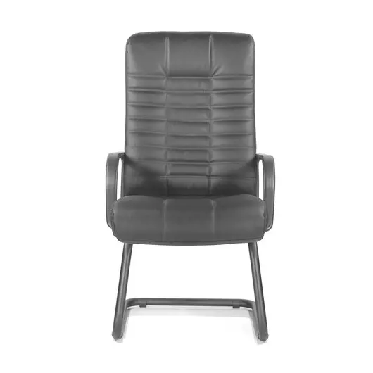 Кресло для приемных и переговорных &quot;Атлант&quot;, кожа, черное, фото 3
