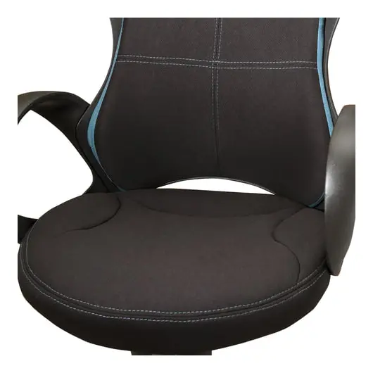 Кресло офисное BRABIX PREMIUM &quot;Force EX-516&quot;, ткань, черное/вставки синие, 531572, фото 5