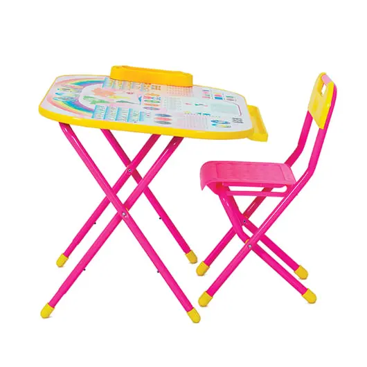 Стол детский + стул ДЭМИ &quot;Дошколенок&quot;, рост 2-3, складной, с пеналом, розовый каркас, фото 2