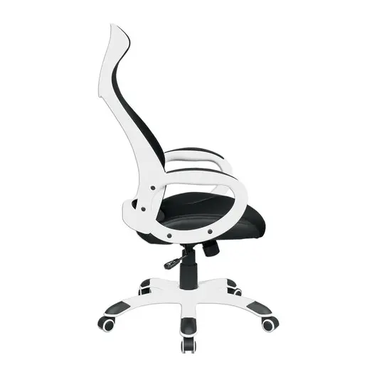 Кресло офисное BRABIX PREMIUM &quot;Genesis EX-517&quot;, пластик белый, ткань/экокожа/сетка черная, 531573, фото 2