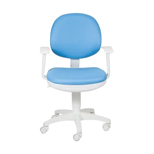 Кресло CH-W356AXSN с подлокотниками, голубое, пластик белый, CH-W356AXSN/15, фото 3