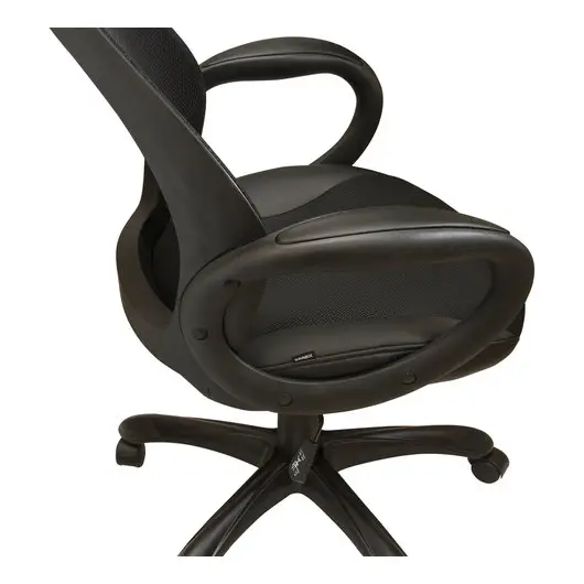 Кресло офисное BRABIX PREMIUM &quot;Genesis EX-517&quot;, пластик черный, ткань/экокожа/сетка черная, 531574, фото 7