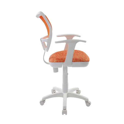 Кресло CH-W797/OR/GIRAFFE с подлокотниками, оранжевое с рисунком, пластик белый, фото 2