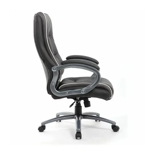 Кресло офисное BRABIX PREMIUM &quot;Strong HD-009&quot;, НАГРУЗКА до 200 кг, экокожа черная, ткань серая, 531945, фото 2