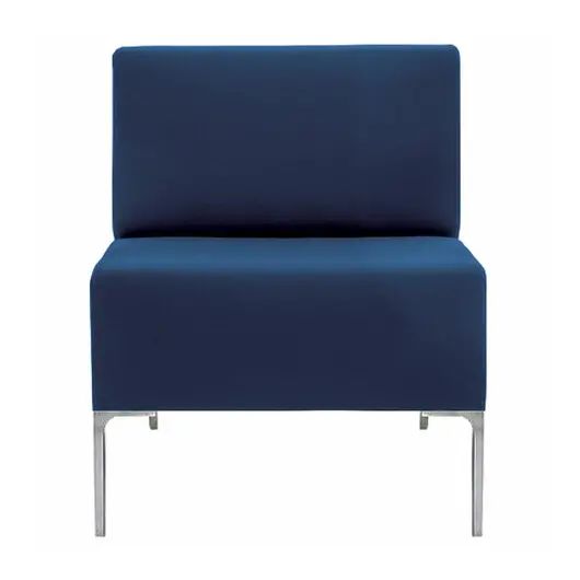 Кресло мягкое &quot;Хост&quot; М-43, 620х620х780 мм, без подлокотников, экокожа, темно-синее, фото 2