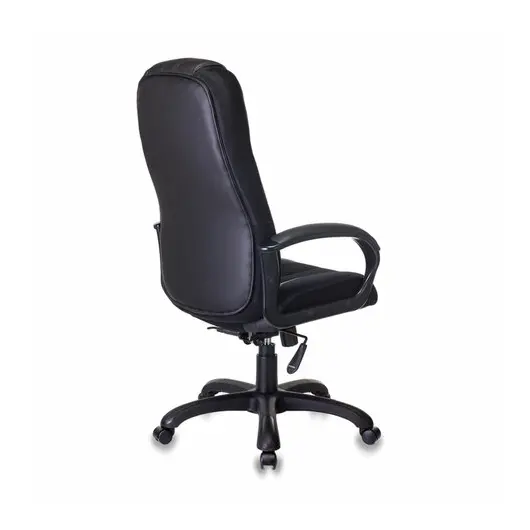 Кресло компьютерное VIKING-9/BLACK, подушка, экокожа/ткань, черное, фото 5