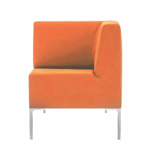 Кресло мягкое угловое &quot;Хост&quot; М-43, 620х620х780 мм, без подлокотников, экокожа, оранжевое, фото 2