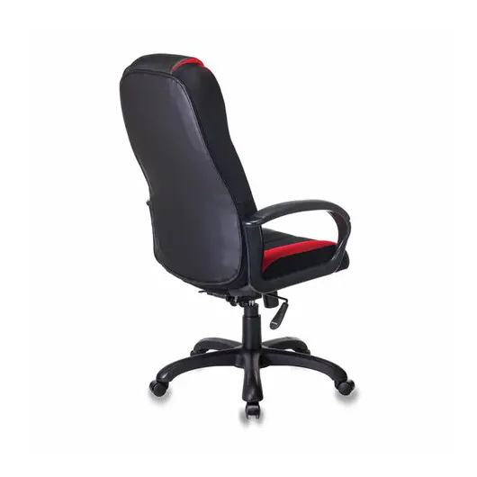 Кресло компьютерное VIKING-9/BL+RED, подушка, экокожа/ткань, черное/красное, фото 5