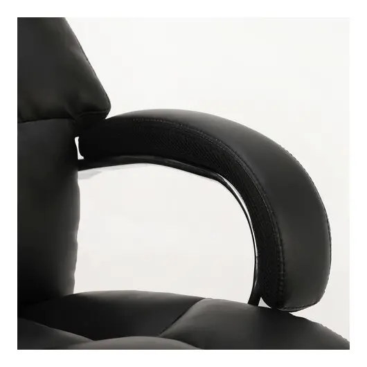 Кресло офисное BRABIX PREMIUM &quot;Bomer HD-007&quot;, НАГРУЗКА до 250 кг, рецикл. кожа, хром, черное, 531939, фото 7