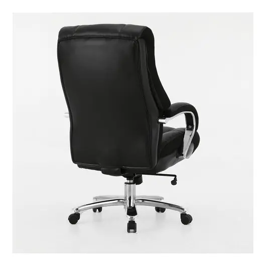 Кресло офисное BRABIX PREMIUM &quot;Bomer HD-007&quot;, НАГРУЗКА до 250 кг, рецикл. кожа, хром, черное, 531939, фото 4