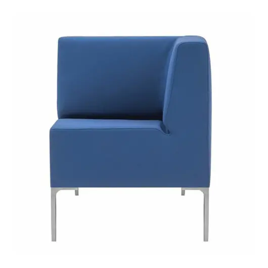 Кресло мягкое угловое &quot;Хост&quot; М-43, 620х620х780 мм, без подлокотников, экокожа, голубое, фото 2
