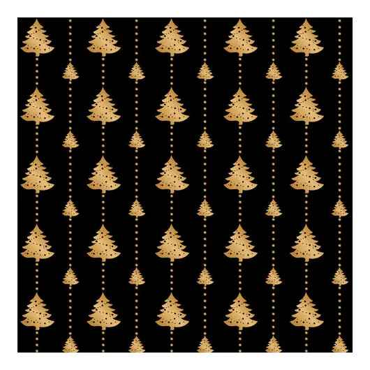 Бумага упаковочная новогодняя 70*100см ЗОЛОТАЯ СКАЗКА &quot;Black&amp;Gold&quot;, 5 дизайнов, 70г/м2, 591584, фото 6