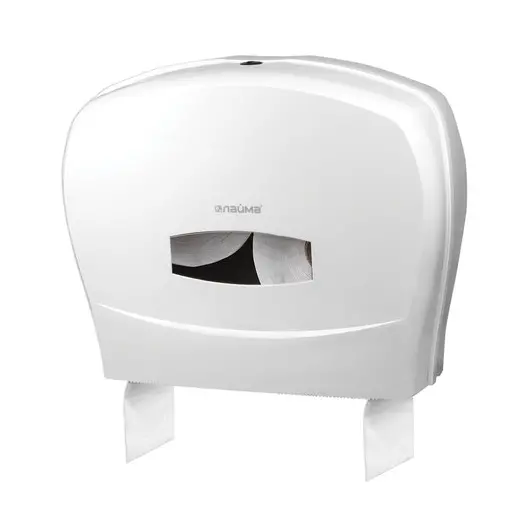 Диспенсер для туалетной бумаги ЛАЙМА PROFESSIONAL (Система T1/T2), большой, белый, ABS-пластик, 601428, фото 1