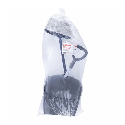 Совок для мусора ЛАЙМА PROFESSIONAL закрывающийся, + щетка, на рукоятках 94 см (набор универсальный: помещение/улица), 601508, фото 8