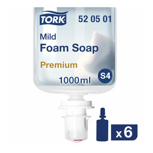 Картридж с жидким мылом-пеной одноразовый TORK (Система S4), мягкое, 1 л, 520501, фото 2