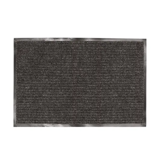 Коврик входной ворсовый влаго-грязезащитный ЛАЙМА/ЛЮБАША, 90х120 см, ребристый, толщина 7 мм, черный, 602874, фото 1