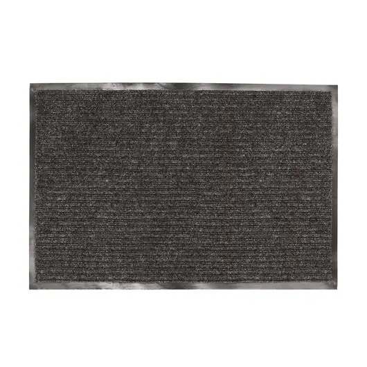 Коврик входной ворсовый влаго-грязезащитный ЛАЙМА, 120х150 см, ребристый, толщина 7 мм, черный, 602877, фото 1