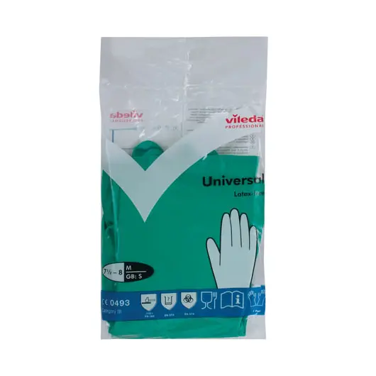 Перчатки хозяйственные нитриловые VILEDA, универсальные, антиаллергенные, размер M (средний), зеленые, 100801, фото 1