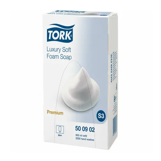 Картридж с жидким мылом-пеной одноразовый TORK (Система S3) Premium, 0,8 л, 500902, фото 1