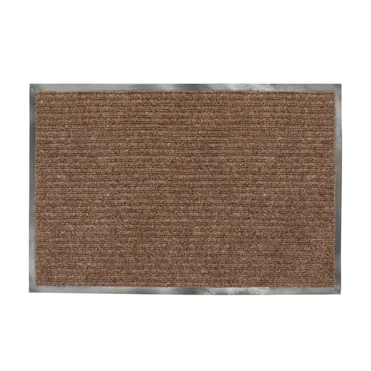 Коврик входной ворсовый влаго-грязезащитный ЛАЙМА/ЛЮБАША, 90х120 см, ребристый, толщина 7 мм, коричневый, 602873, фото 1