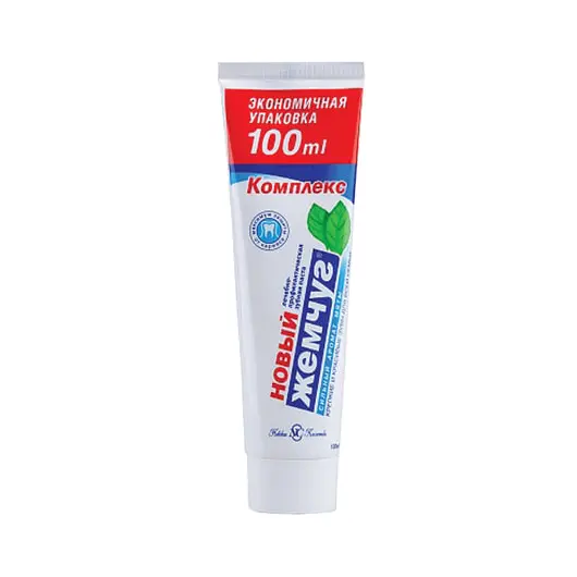 Зубная паста 100 мл, НОВЫЙ ЖЕМЧУГ, комплексная защита от кариеса, с сильным ароматом мяты, 17123, фото 1