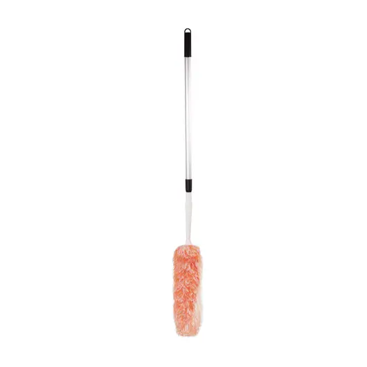 Сметка-метелка для смахивания пыли ЛАЙМА, телескопическая стальная ручка, 160 см, оранжевая, 603619, фото 3