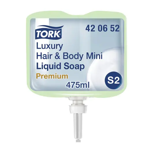 Картридж с жидким мылом-шампунем одноразовый TORK (Система S2) Premium, 0,475 л, 420652, фото 2