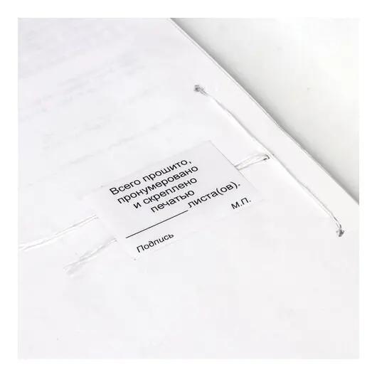 Набор для прошивки документов (игла 80 мм, нить 30 м, наклейки &quot;Прошито, пронумеровано&quot; 10 шт.), STAFF, 604773, фото 8