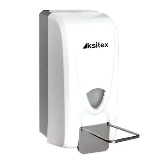 Диспенсер для жидкого мыла KSITEX, наливной, с локтевым приводом, белый, 1 л, ES-1000, фото 1