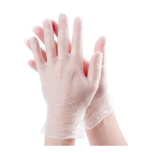 Перчатки виниловые белые, 50 пар (100 шт.), неопудренные, прочные, XL (очень большой), ЛАЙМА, 605012, фото 5