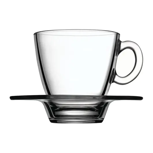 Набор кофейный на 6 персон (6 чашек объемом 72 мл, 6 блюдец), стекло, &quot;Aqua&quot;, PASABAHCE, 95756, фото 2