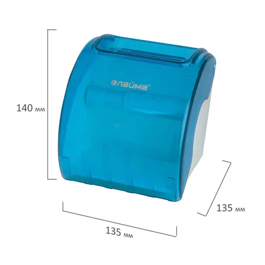Диспенсер для туалетной бумаги в стандартных рулонах, тонированный голубой, ЛАЙМА, 605043, фото 8