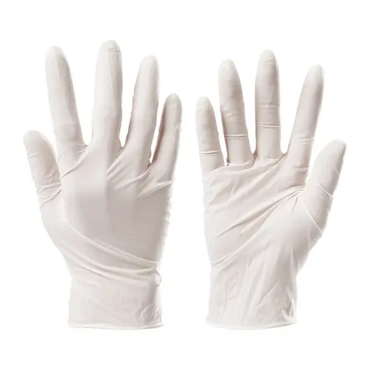 Перчатки виниловые белые, 50 пар (100 шт.), неопудренные, прочные, размер M (средний), ЛАЙМА, 605010, фото 2