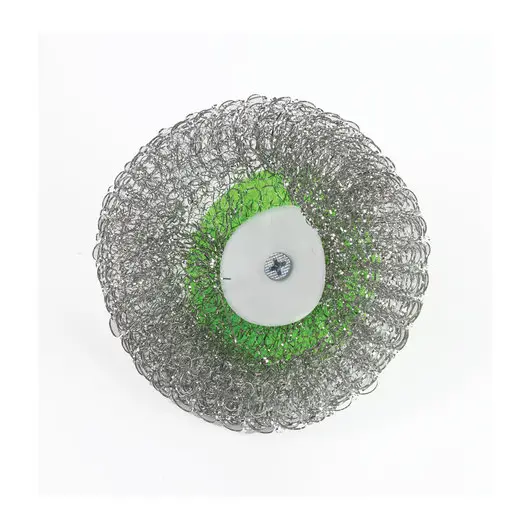 Губка (мочалка) для посуды металлическая ЛАЙМА, сетчатая, с пластиковой ручкой, 20 г, 605033, фото 3