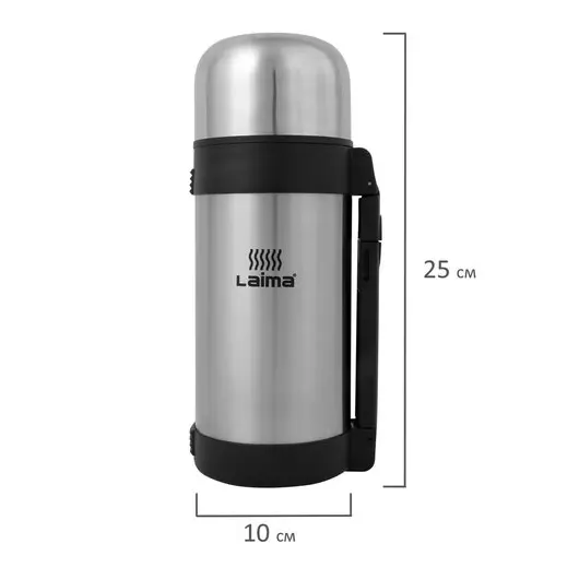 Термос ЛАЙМА классический с узким горлом, 1,2 л, нержавеющая сталь, пластиковая ручка, 605125, фото 8