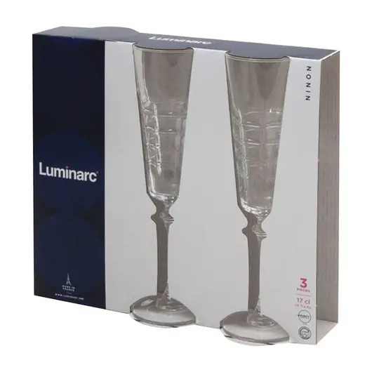 Набор фужеров для шампанского, 3 штуки, 170 мл, стекло, &quot;Ninon&quot;, LUMINARC, N4145, фото 3