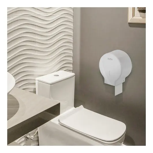 Диспенсер для туалетной бумаги LAIMA PROFESSIONAL ORIGINAL (Система T2), малый, белый, ABS-пластик, 605766, фото 13