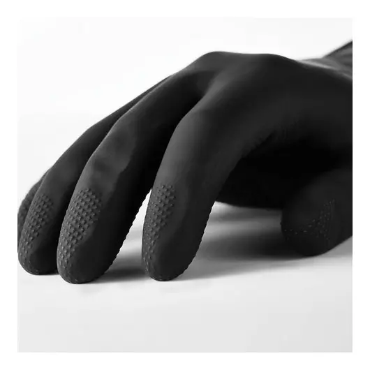 Перчатки латексные MANIPULA &quot;КЩС-1&quot;, двухслойные, размер 10 (XL), черные, L-U-03, фото 2
