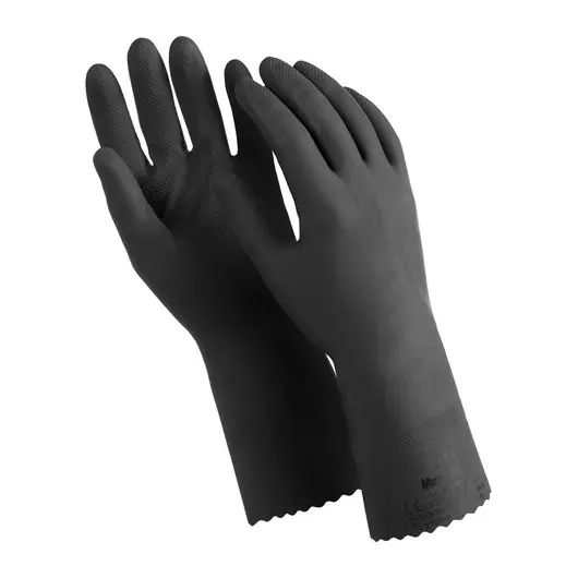 Перчатки латексные MANIPULA &quot;КЩС-1&quot;, двухслойные, размер 8 (M), черные, L-U-03, фото 1