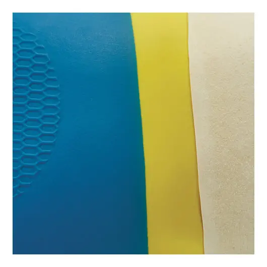 Перчатки латексно-неопреновые MANIPULA &quot;Союз&quot;, хлопчатобумажное напыление, размер 8-8,5 (M), синие/желтые, LN-F-05, фото 3