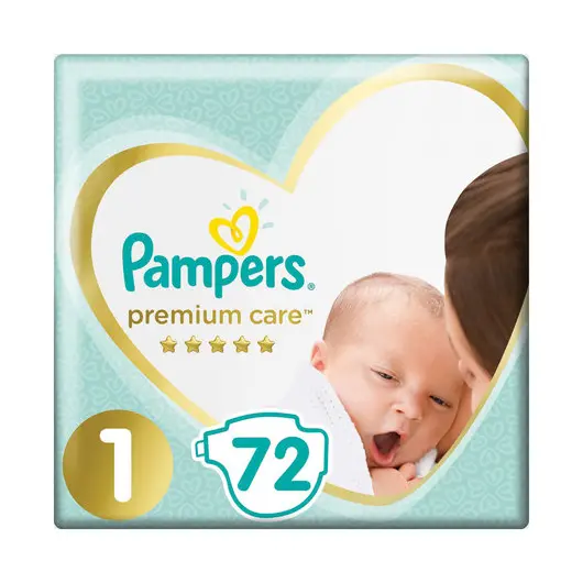 Подгузники 72 шт. PAMPERS (Памперс) Premium Care Newborn, размер 1 (2-5 кг), 1210787, фото 1