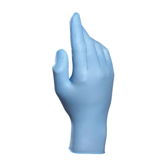 Перчатки нитриловые MAPA Solo 997, хлорированные, неопудренные, КОМПЛЕКТ 50 пар, размер 8 (M), синие, фото 1