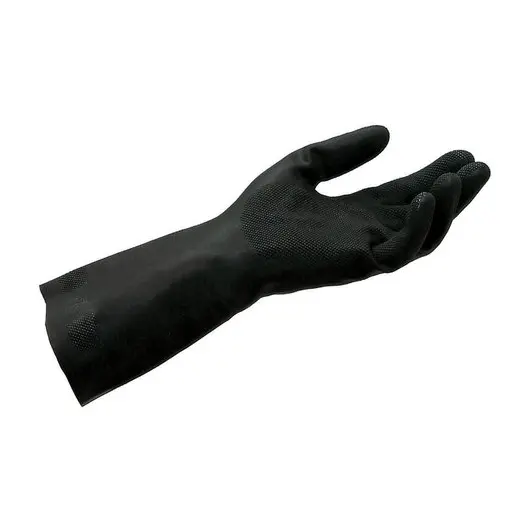 Перчатки латексно-неопреновые MAPA Technic/UltraNeo 401, хлопчатобумажное напыление, размер 10 (XL), черные, фото 2