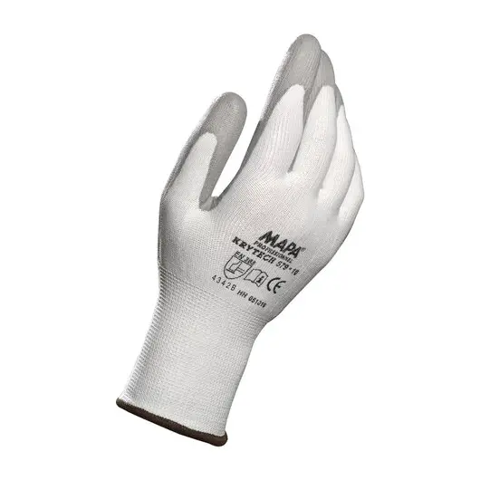 Перчатки текстильные MAPA KryTech 579, полиуретановое покрытие (облив), размер 8 (M), белые, фото 2