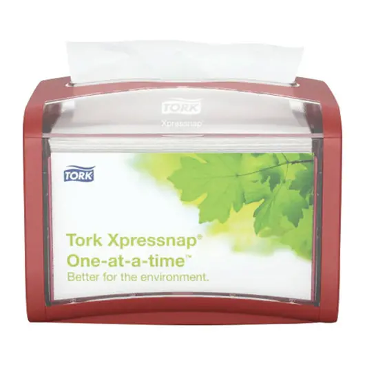 Диспенсер для салфеток настольный TORK (N4) Xpressnap, вмещает 200 шт. салфеток, красный, 272612, фото 2