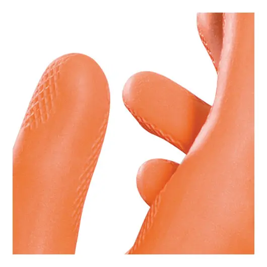 Перчатки латексные MAPA Industrial/Alto 299, хлопчатобумажное напыление, размер 8 (M), оранжевые, фото 2