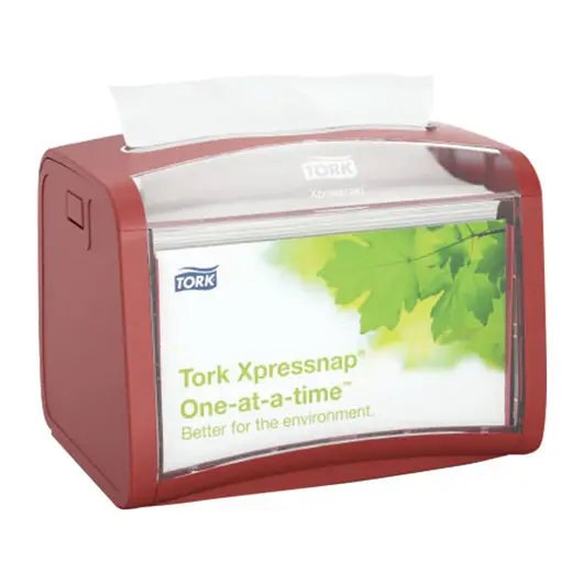 Диспенсер для салфеток настольный TORK (N4) Xpressnap, вмещает 200 шт. салфеток, красный, 272612, фото 3