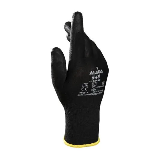 Перчатки нейлоновые MAPA Ultrane 548, полиуретановое покрытие (облив), размер 10 (XL), черные, фото 1